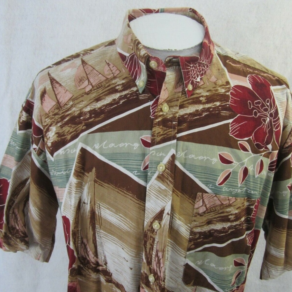 Natural Issue Hawaiian shirt XL vintage boats - Picture 4 of 8